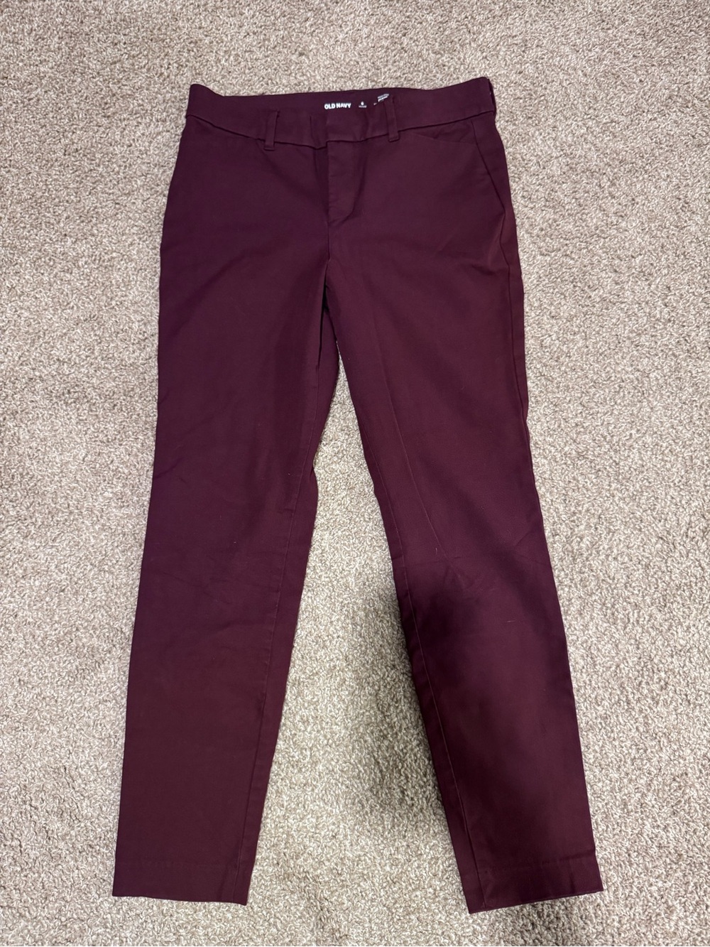 Old Navy Women's Petite Burgundy High Rise Pixie Pants